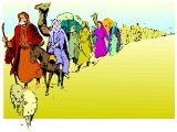 Israel walking off at the Exodus